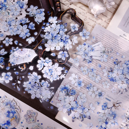 6.5cm*125cm Cherry Blossom Rain Die Cutting Washi/PET/Shell Light Washi/PET Tape