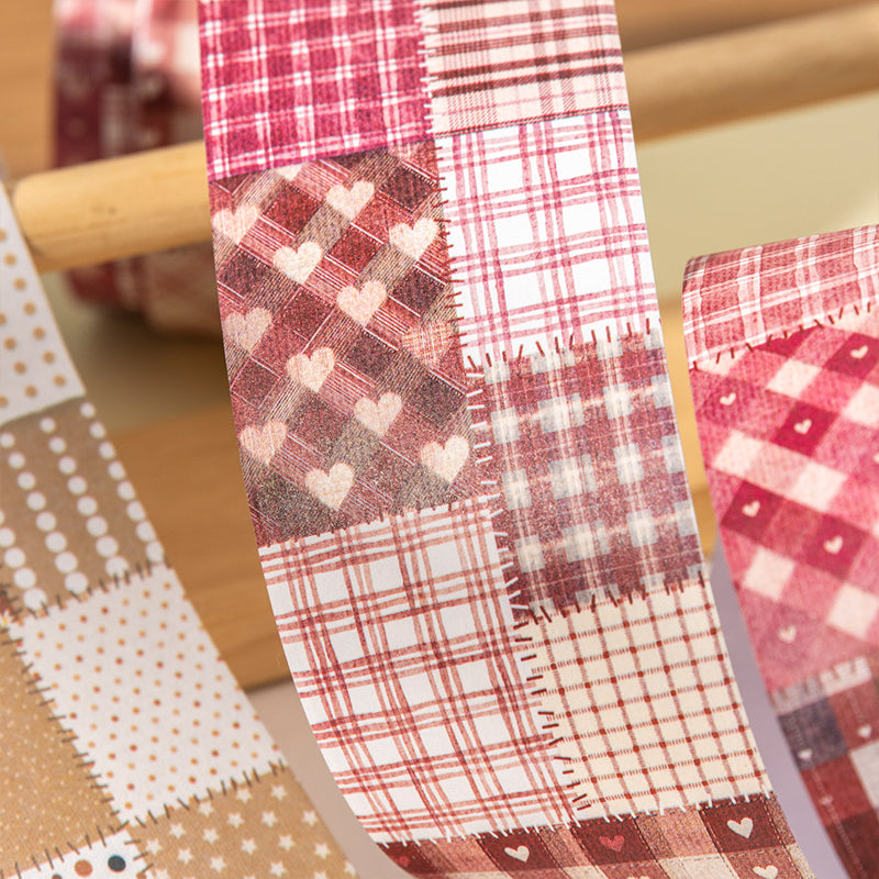 Patchwork Notes Series White Kraft Paper Tape featuring white designs for journaling, scrapbooking and collage
