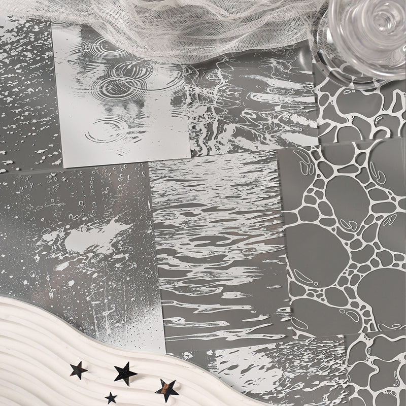 Water Moon Flower Mirror Series Sticker featuring flower, moon, and mirror designs for journaling, scrapbooking and collage