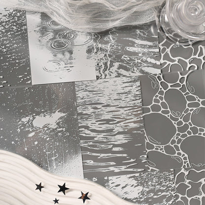 Water Moon Flower Mirror Series Sticker featuring flower, moon, and mirror designs for journaling, scrapbooking and collage