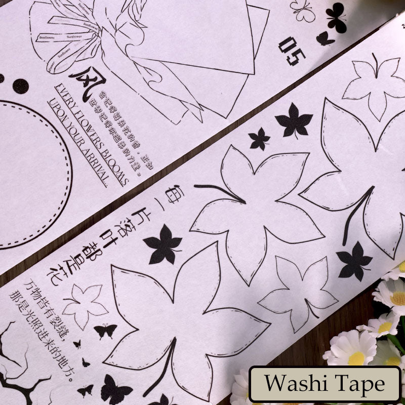 10cm*250cm Frame Shadow Notes Die Cutting Washi/PET Tape