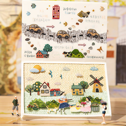 Journey of the Wind Series Die Cutting PET Tape featuring wind designs for journaling, scrapbooking and collage