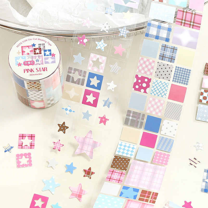 Colorful Classification Series Die Cutting Self-adhesive Tape featuring cat, and color designs for journaling, scrapbooking and collage
