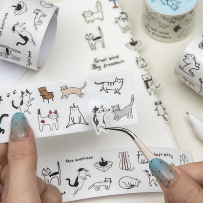 Sketchy Tiny Pets Series Die Cutting Washi Tape for journaling, scrapbooking and collage