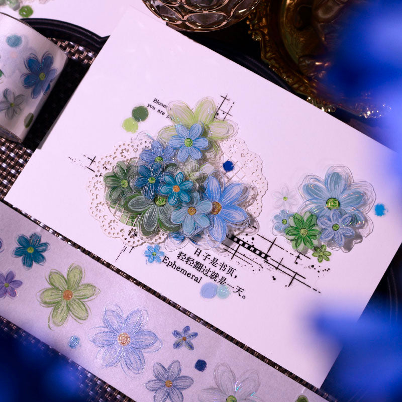 Sea Mist Flower Die-Cutting Washi Tape - Sample 120cm