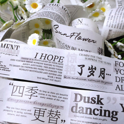 5cm*100cm Between the lines Die Cutting Washi/PET Tape for journaling, scrapbooking and collage