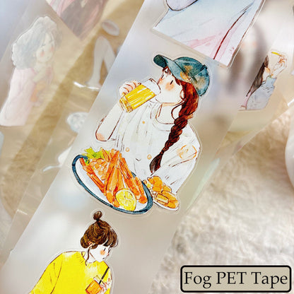 5.5cm*333cm Having a meal Die Cutting Washi/PET/Fog PET Tape