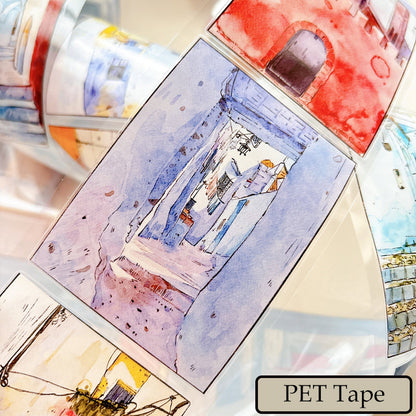7cm*166cm Blue Alley Wind Die Cutting Washi/PET/Fog PET Tape