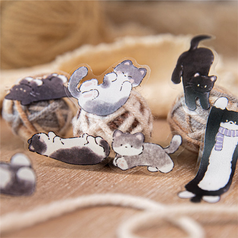 Kitten and puppy business series Die Cutting PET Tape for journaling, scrapbooking and collage
