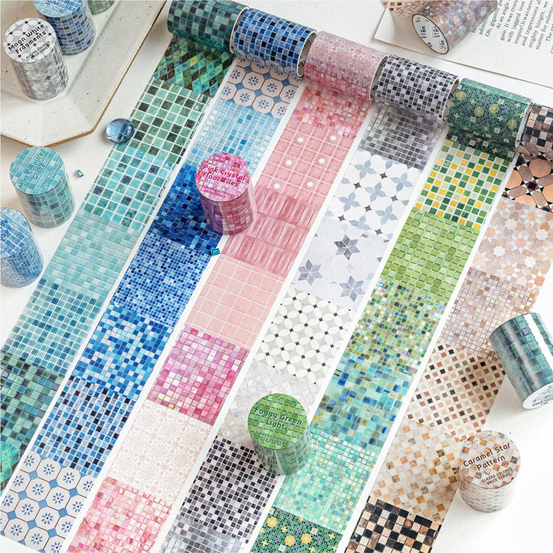 Lijiu Color Brick Series Washi Tape featuring color designs for journaling, scrapbooking and collage