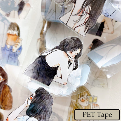 Whole Roll 5cm*5m Little Statue Die Cutting Washi/PET/Fog PET Tape