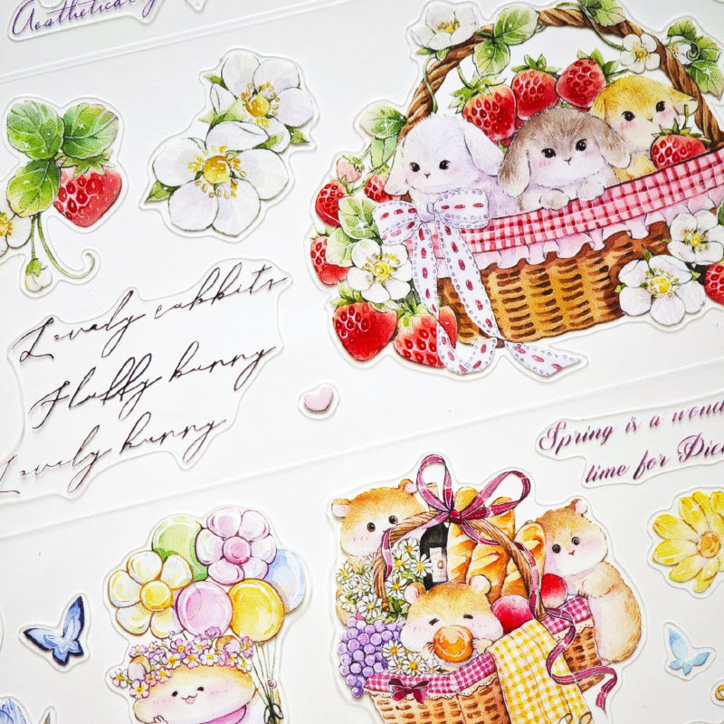 6cm*125cm Lovely Garden Die Cutting Washi/PET Tape featuring garden designs for journaling, scrapbooking and collage
