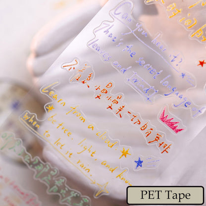 Whole Roll 4.5cm*5m Soft Murmurs Die Cutting Washi/PET/Fog Synthetic Paper Tape
