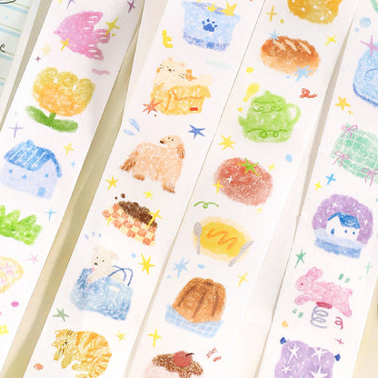 Wonderful Coloring Fun Series Die Cutting Washi Tape featuring color designs for journaling, scrapbooking and collage