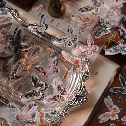 6cm*100cm Lace Butterfly Mist Die Cutting Shell Silver/Gold/Light PET Tape