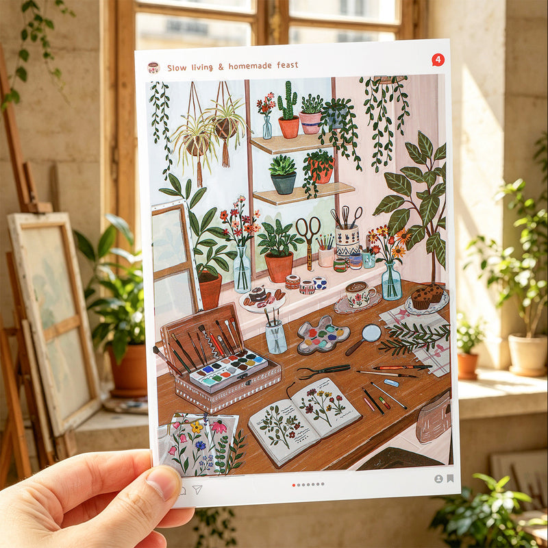 Slow Life Corner Series 3D Sticker for journaling, scrapbooking and collage