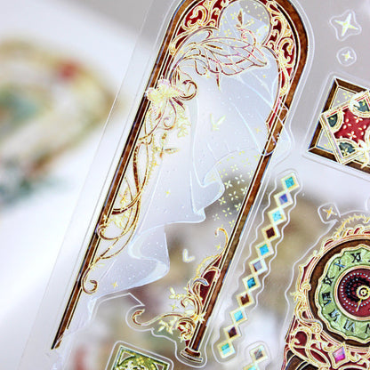 7cm*100cm Rose Dinner Die Cutting Glass Light PET Tape