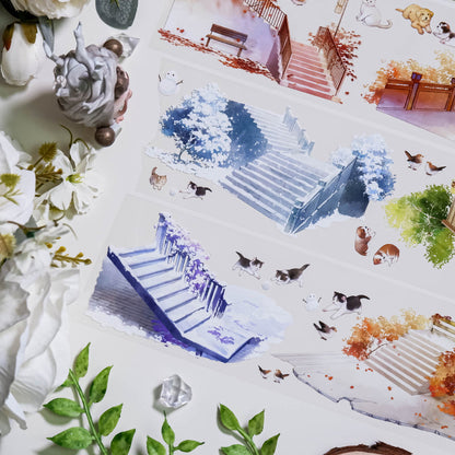 Whole Roll 7.5cm*5m Encounter at the Corner PET Tape for journaling, scrapbooking and collage