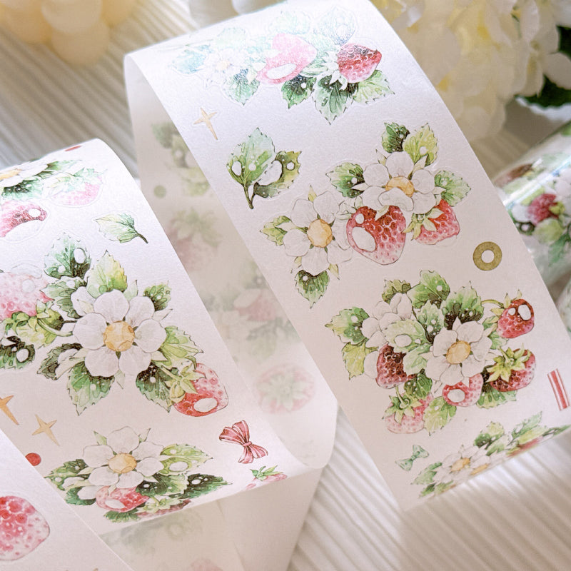 6cm*100cm Raspberry Flower Die Cutting Washi/PET Tape