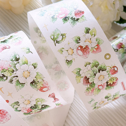 6cm*100cm Raspberry Flower Die Cutting Washi/PET Tape