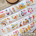 Whole Roll 4.5cm*5m Lazy Cat on Vacation Die Cutting Washi/PET Tape