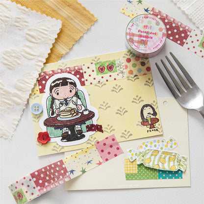 Patchwork Garden Series Flash Washi/Sulfuric Acid Paper Tape featuring garden designs for journaling, scrapbooking and collage