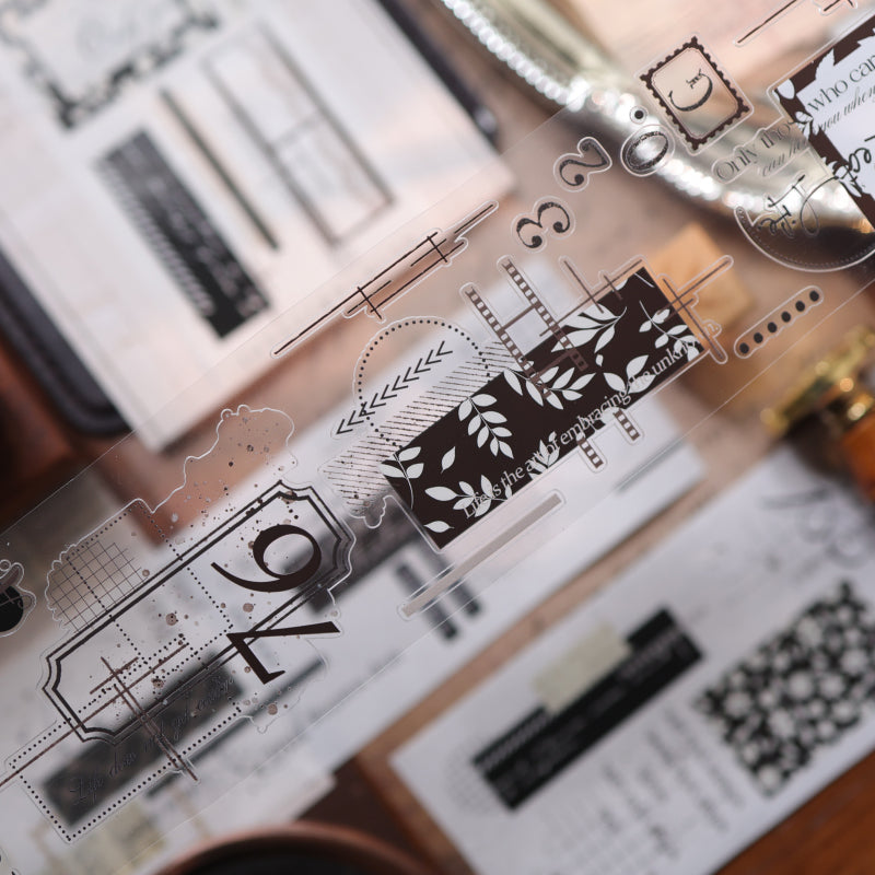 5.5cm*120cm Retro Old Page Die Cutting Washi/PET Tape