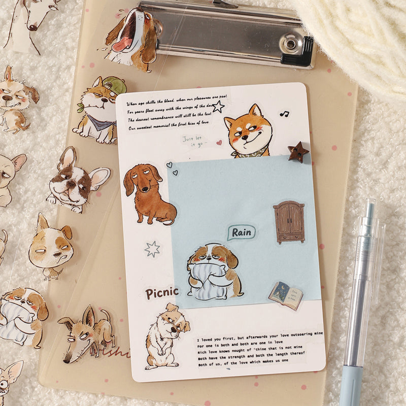 Ugly Face Cats Dogs Series Die Cutting PET Tape
