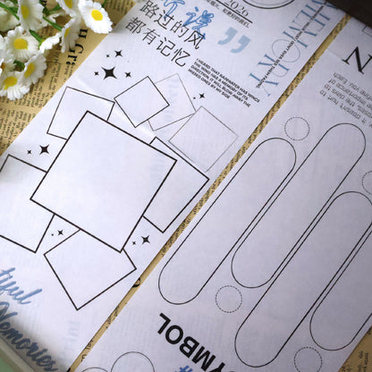 Whole Roll 12cm*5m Geometric Fragments Die Cutting Washi Tape for journaling, scrapbooking and collage
