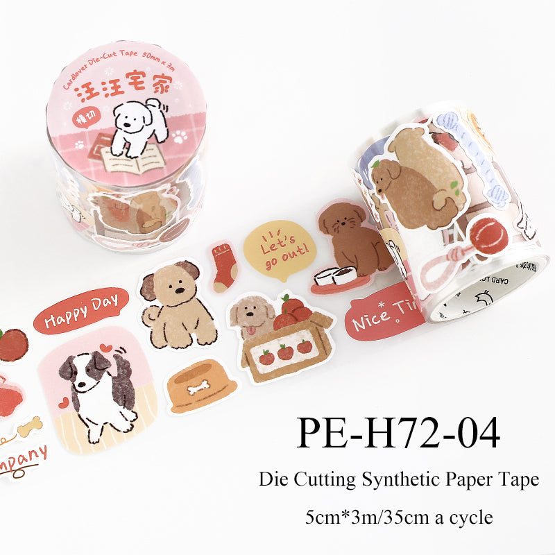 Caring Dog Series Die Cutting Synthetic Paper Tape
