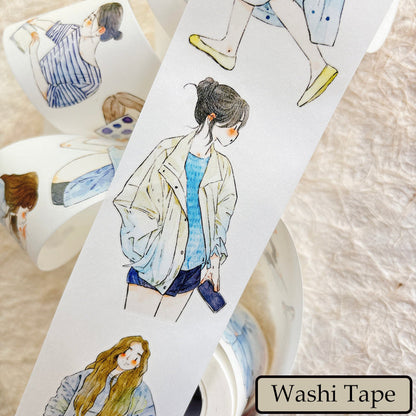 5cm*333cm Touch Of Blue Die Cutting Washi/PET/Fog PET Tape