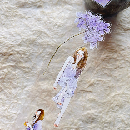Whole Roll 5cm*10m Little purple Die Cutting Washi/PET/Fog PET Tape for journaling, scrapbooking and collage