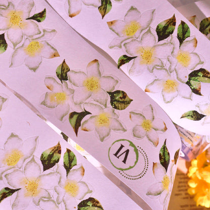 Whole Roll 5cm*5m Spring of the Four Seasons Die Cutting Washi/PET/Shell Silver PET Tape featuring spring, silver, and sea designs for journaling, scrapbooking and collage