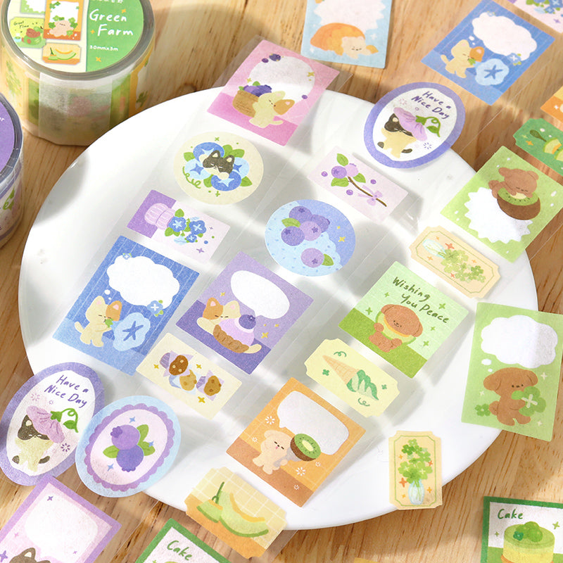 Forest Sweet Fruit House Series Die Cutting Washi Tape featuring forest, sweet, and house designs for journaling, scrapbooking and collage