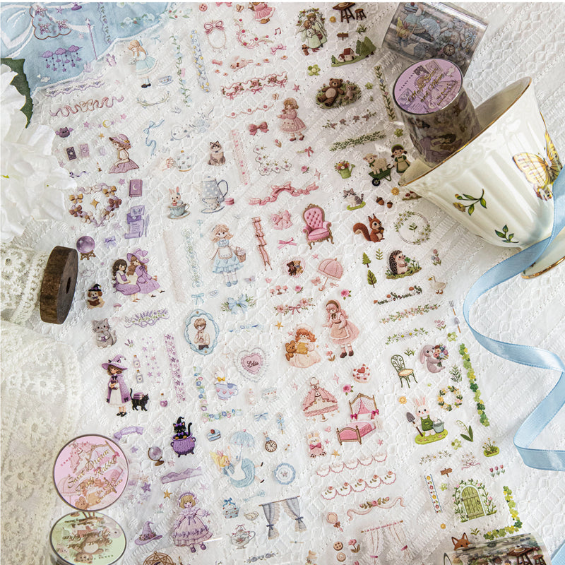 Embroidery Book Series Die Cutting PET Tape featuring book designs for journaling, scrapbooking and collage