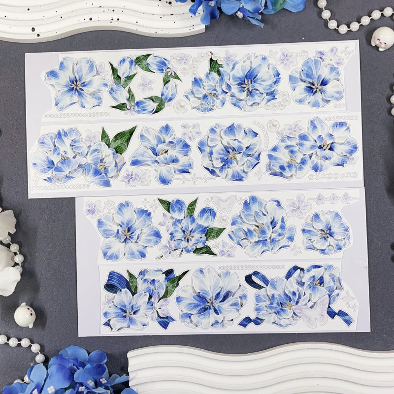Whole Roll 6cm*5m Ethereal Tranquility Die Cutting Shell Light PET/Synthetic Paper Tape