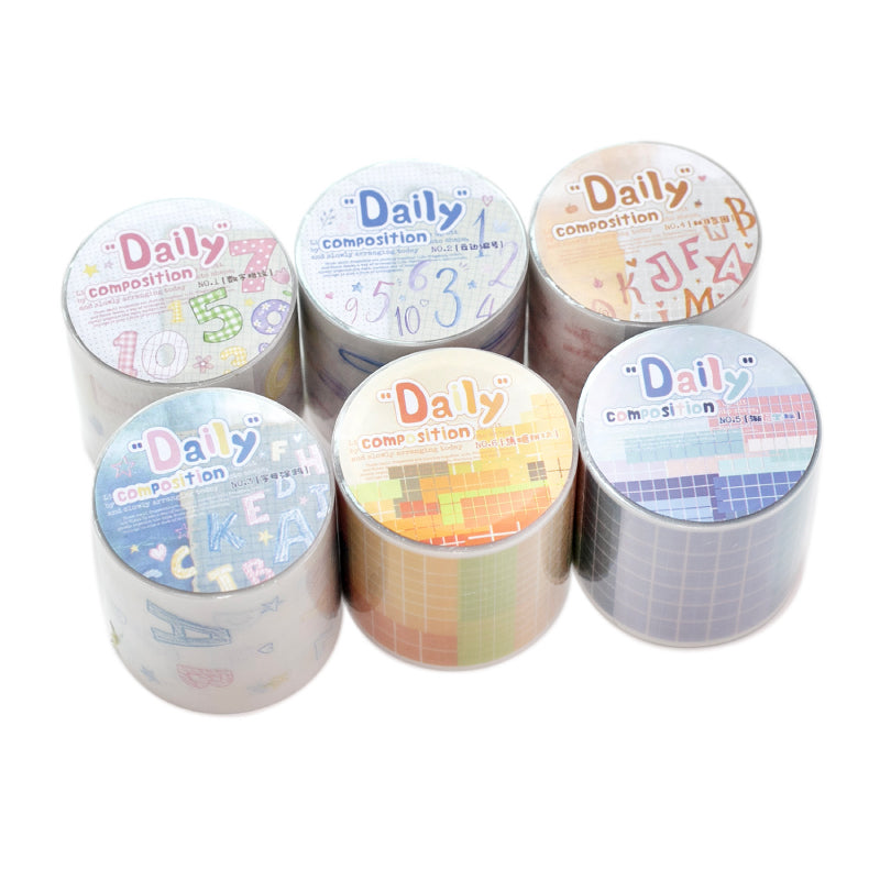 Daily Composition Series Die Cutting Sulfuric Acid Paper Tape for journaling, scrapbooking and collage