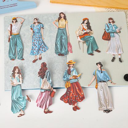 Poetic Girl Series Sticker featuring girl designs for journaling, scrapbooking and collage