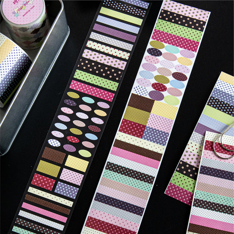 Polka Dot Control Series Die Cutting Flash Synthetic Paper Tape featuring dot designs for journaling, scrapbooking and collage