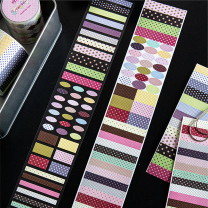 Polka Dot Control Series Die Cutting Flash Synthetic Paper Tape featuring dot designs for journaling, scrapbooking and collage