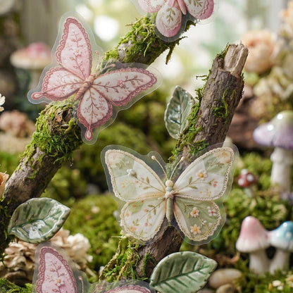 Fabric Butterfly Chronicles Series Sticker featuring butterfly designs for journaling, scrapbooking and collage