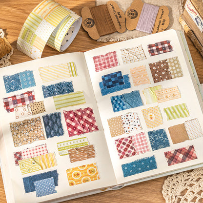 Patchwork Notes Series White Kraft Paper Tape featuring white designs for journaling, scrapbooking and collage