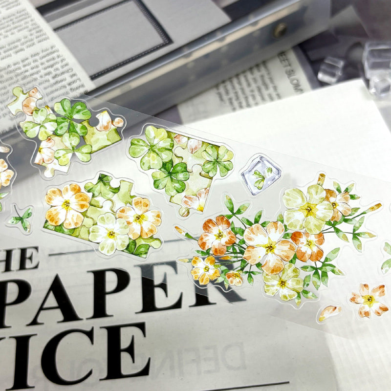 Whole Roll 5cm*5m Flourishing Beautiful Die Cutting Washi/PET/Flash PET Tape for journaling, scrapbooking and collage