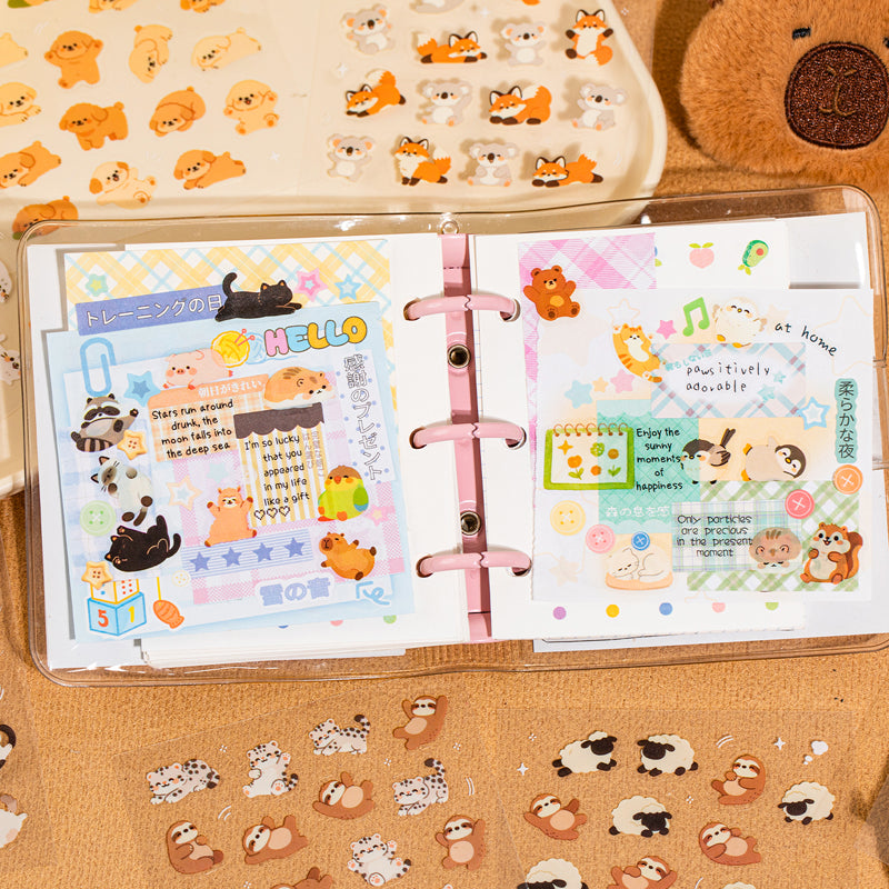 Furry Files Series Sticker Book featuring book designs for journaling, scrapbooking and collage