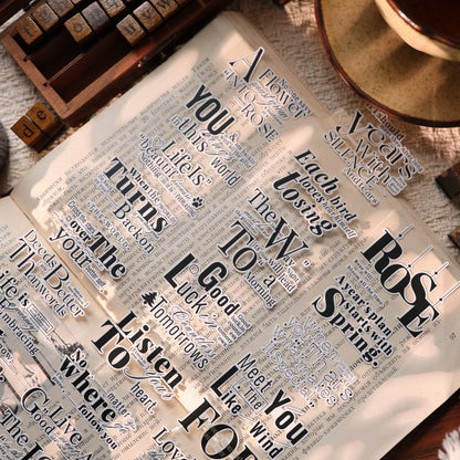 5.5cm*100cm English Quote Die Cutting Synthetic Paper/PET Tape for journaling, scrapbooking and collage