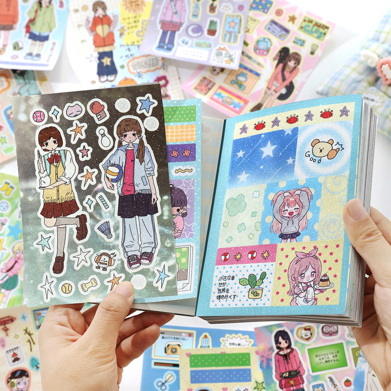 Neon Era Series Sticker Book featuring book designs for journaling, scrapbooking and collage