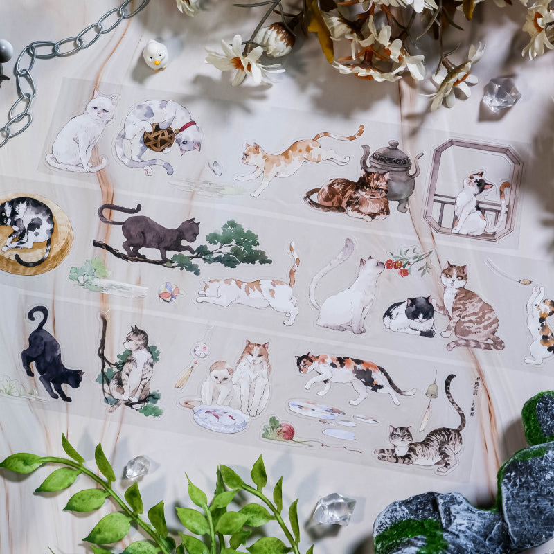 Whole Roll 5cm*5m Leisurely Lifestyle Die Cutting PET Tape featuring leisure designs for journaling, scrapbooking and collage