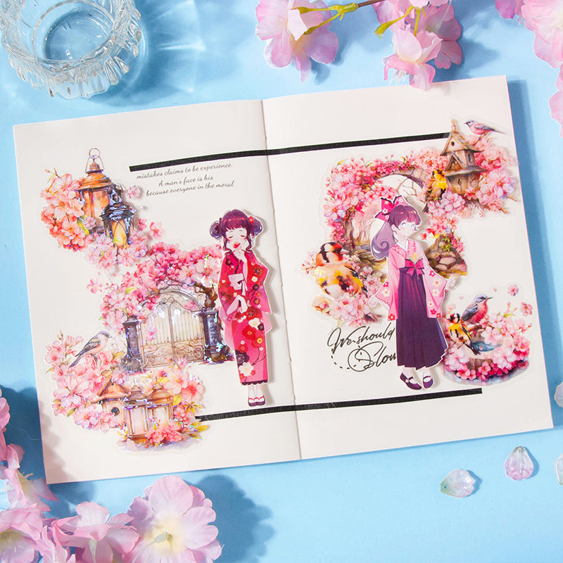 Encounter cherry blossoms Sticker