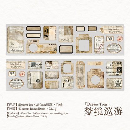 Retro Markings Series Die Cutting Washi Tape