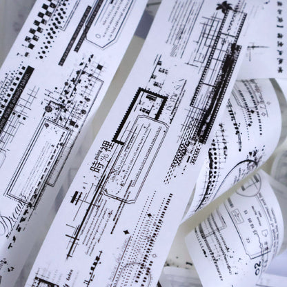 Whole Roll 5cm*5m Lines and frames Die Cutting Washi/PET Tape for journaling, scrapbooking and collage
